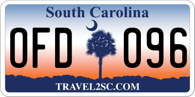 SC license plate OFD096