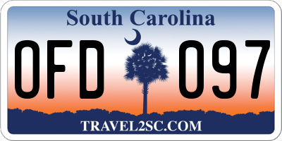 SC license plate OFD097
