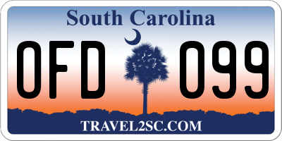 SC license plate OFD099