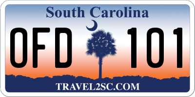 SC license plate OFD101