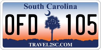 SC license plate OFD105