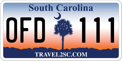 SC license plate OFD111