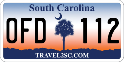 SC license plate OFD112