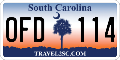 SC license plate OFD114