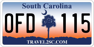 SC license plate OFD115