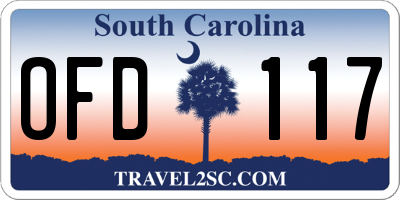 SC license plate OFD117
