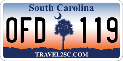 SC license plate OFD119