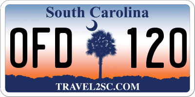 SC license plate OFD120