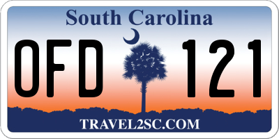 SC license plate OFD121