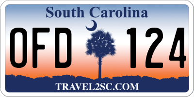 SC license plate OFD124