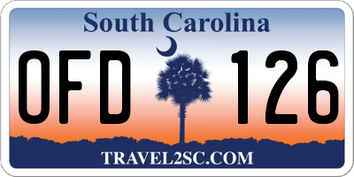 SC license plate OFD126
