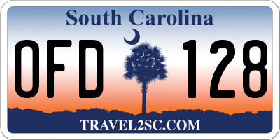 SC license plate OFD128