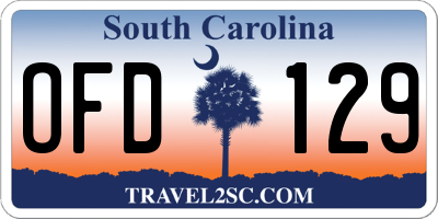 SC license plate OFD129