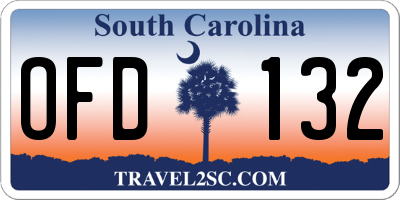 SC license plate OFD132