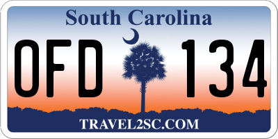 SC license plate OFD134