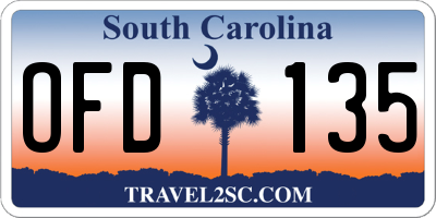 SC license plate OFD135