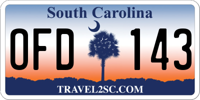 SC license plate OFD143