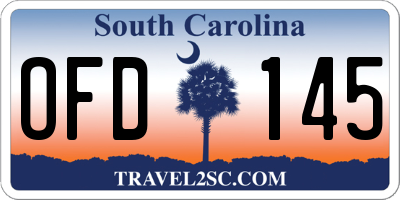 SC license plate OFD145