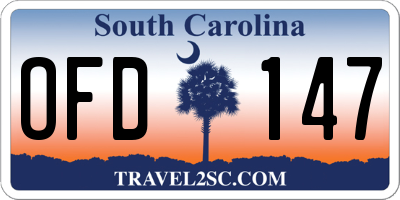 SC license plate OFD147
