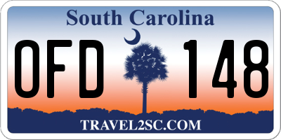 SC license plate OFD148
