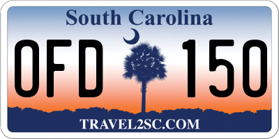 SC license plate OFD150