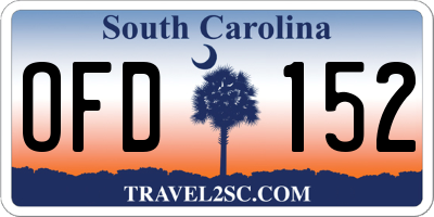 SC license plate OFD152