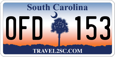 SC license plate OFD153