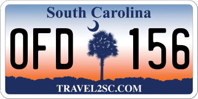 SC license plate OFD156