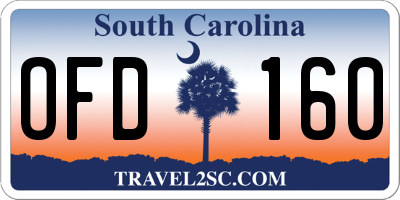 SC license plate OFD160
