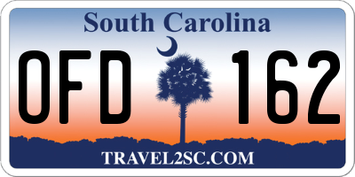 SC license plate OFD162