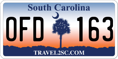 SC license plate OFD163