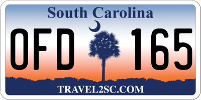 SC license plate OFD165
