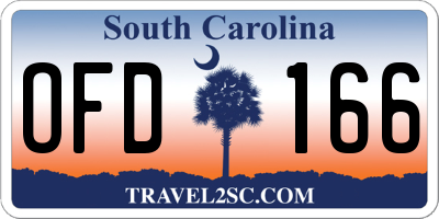 SC license plate OFD166