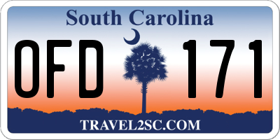 SC license plate OFD171