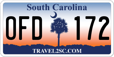 SC license plate OFD172