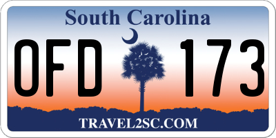 SC license plate OFD173