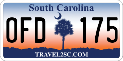 SC license plate OFD175