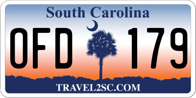 SC license plate OFD179