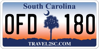 SC license plate OFD180