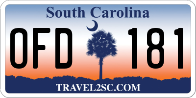 SC license plate OFD181