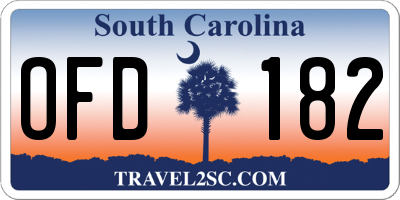 SC license plate OFD182