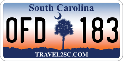 SC license plate OFD183