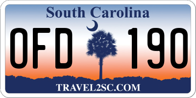 SC license plate OFD190