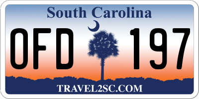 SC license plate OFD197