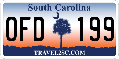 SC license plate OFD199