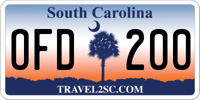 SC license plate OFD200