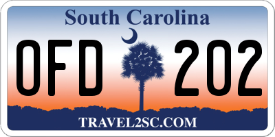 SC license plate OFD202