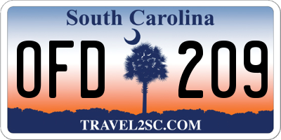 SC license plate OFD209