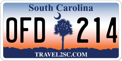 SC license plate OFD214