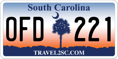 SC license plate OFD221
